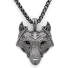 Vintage Viking Wolf Head Necklace